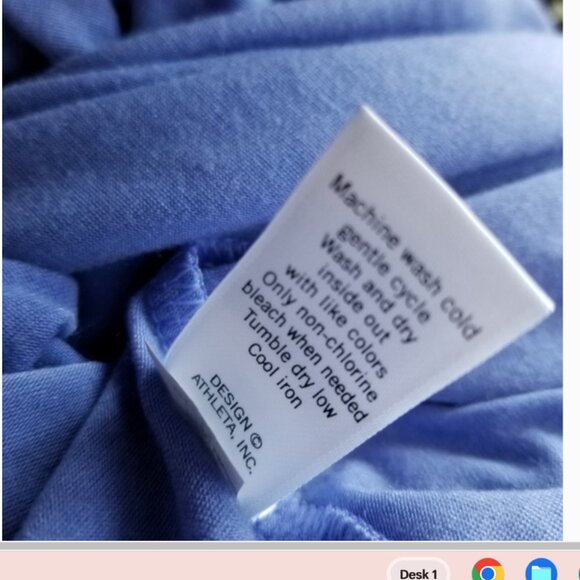 Athleta  Charisma Dress Periwinkle Blue Keyhole Cowl Back Ruched Mini Dress MED - Picture 7 of 8